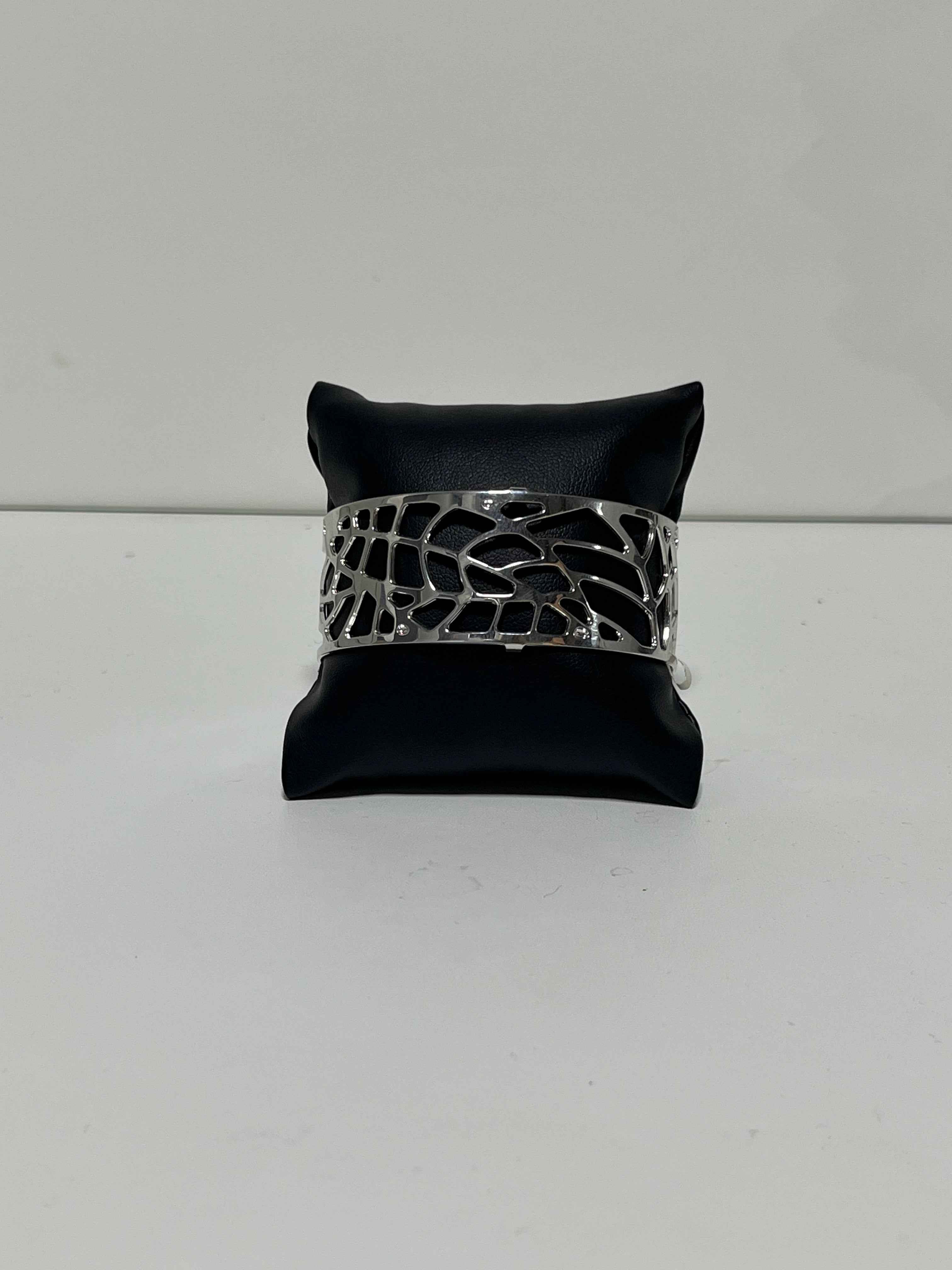 Bracelet Les Georgettes argenté largeur 2,5 cm