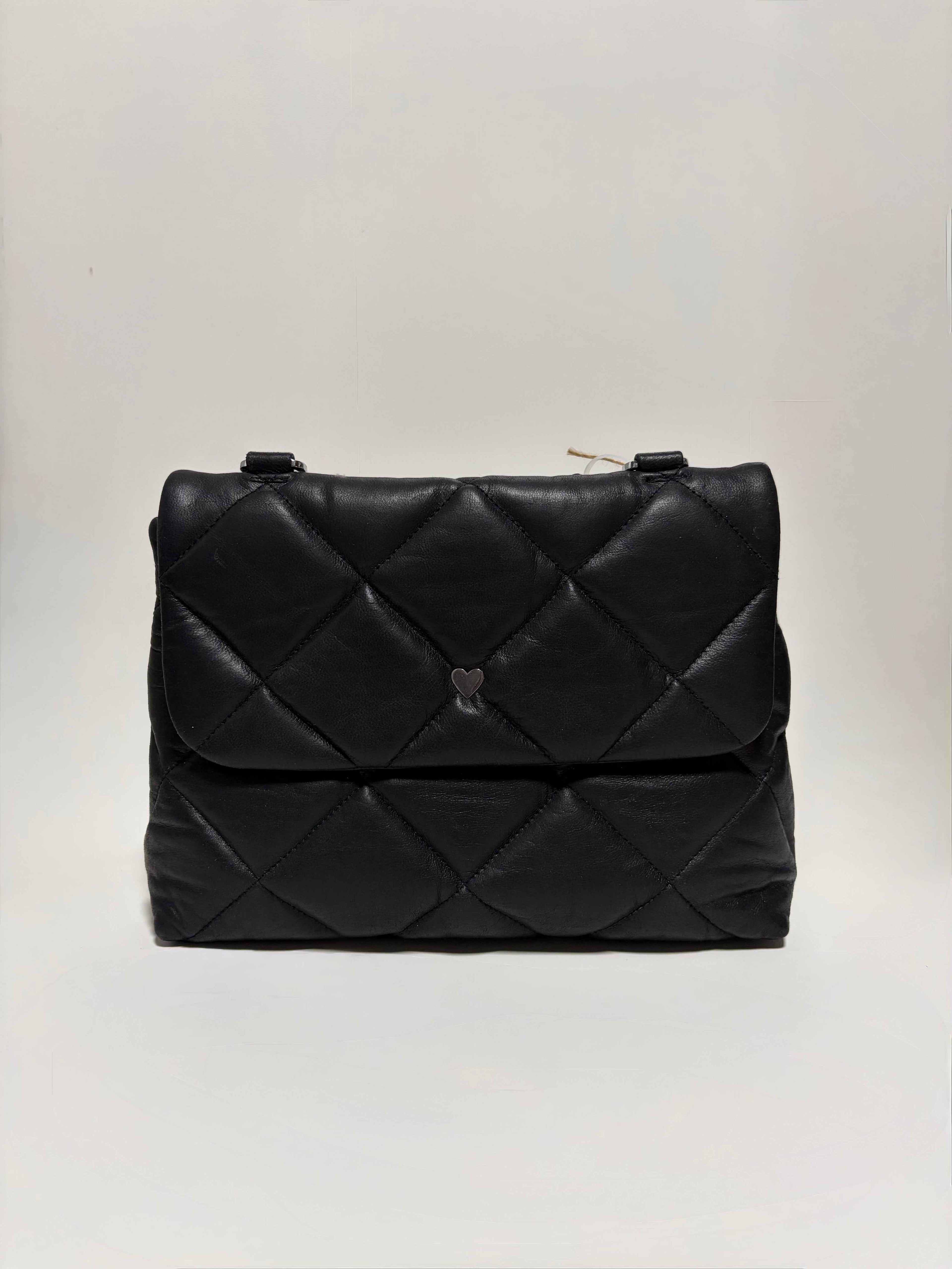 Sac à main en Cuir Noir Matelassé