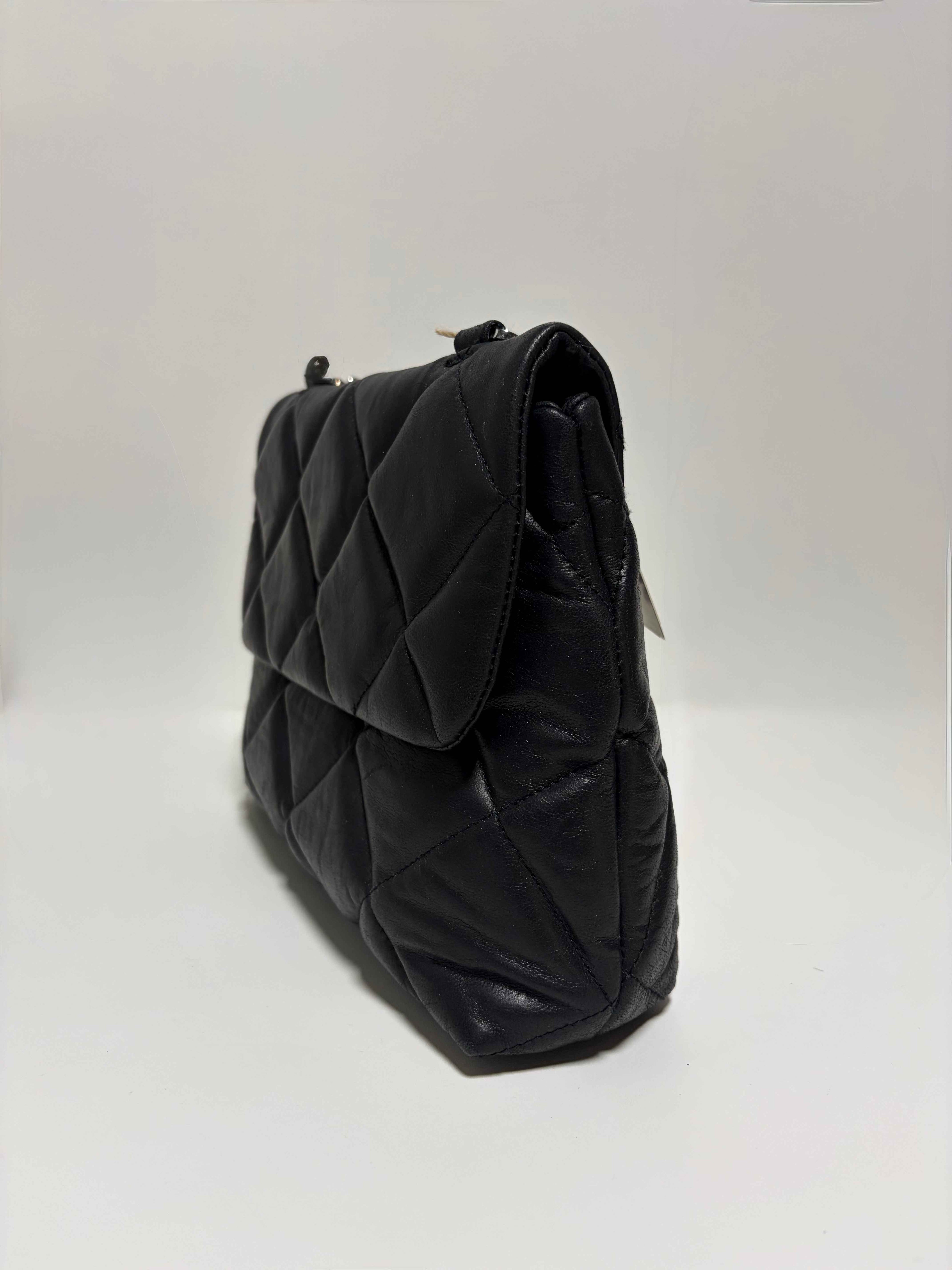 Sac à main en Cuir Noir Matelassé