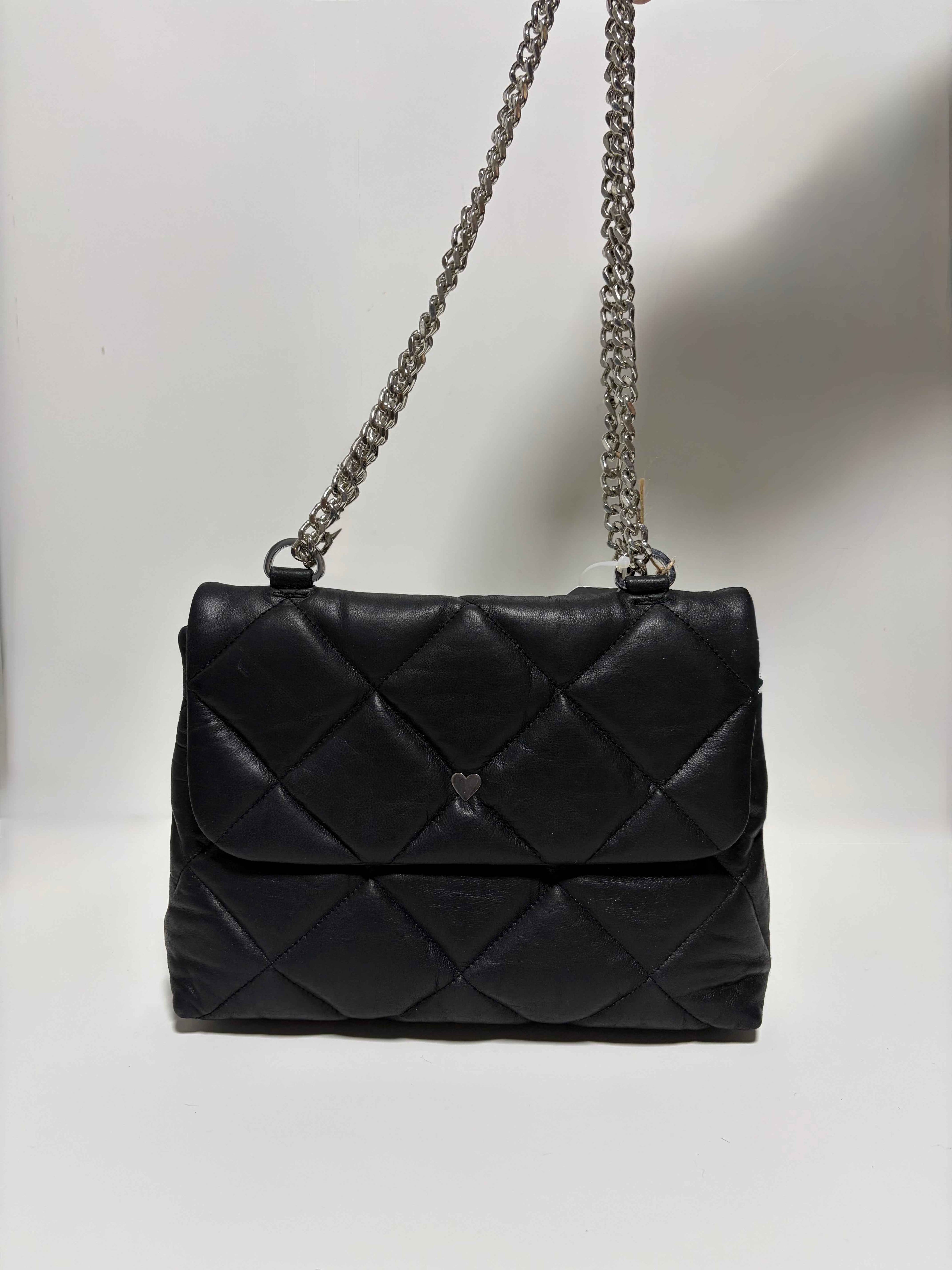Sac à main en Cuir Noir Matelassé