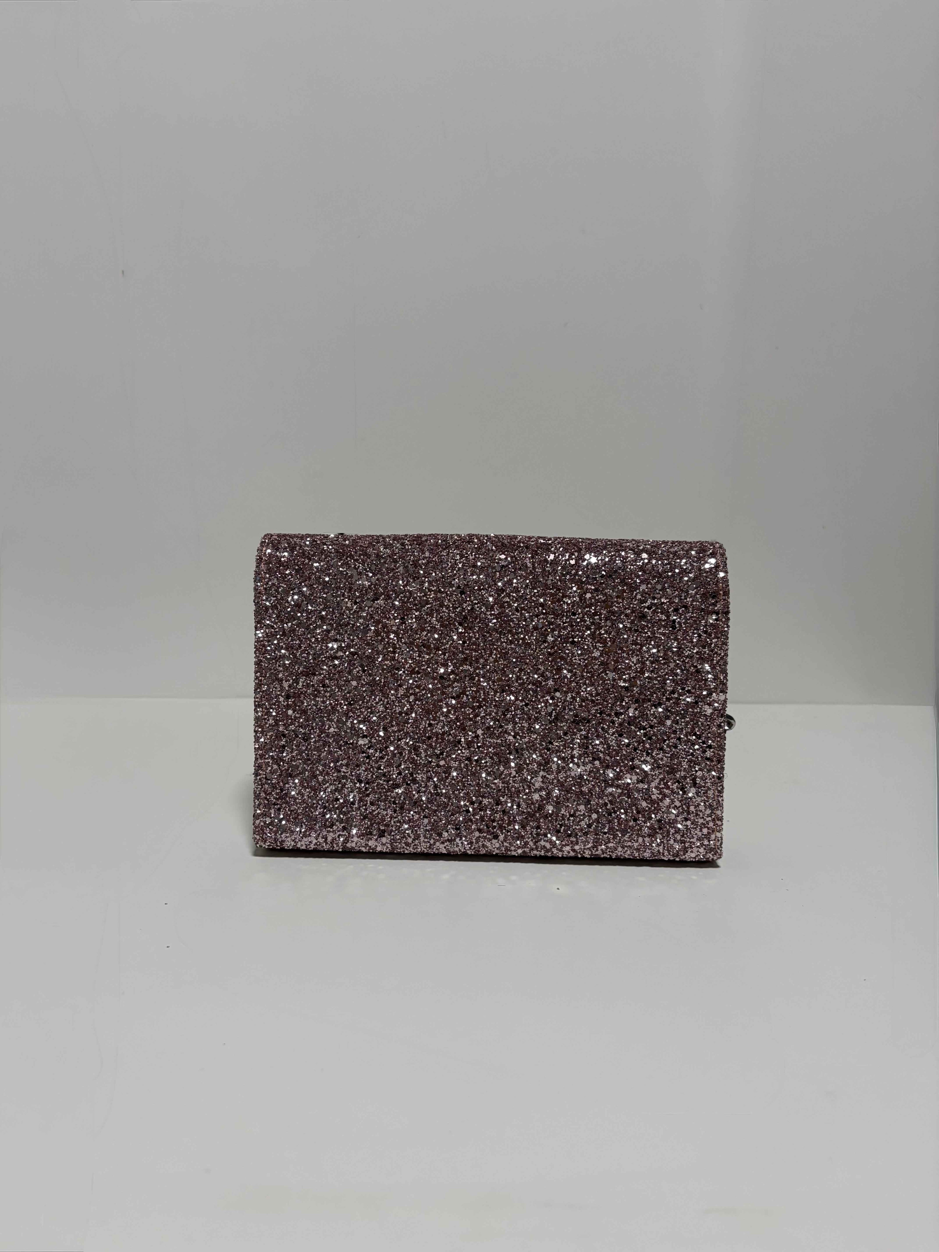 Sac Rigide à Paillettes Rose