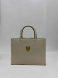 Sac Rigide en Cuir Beige