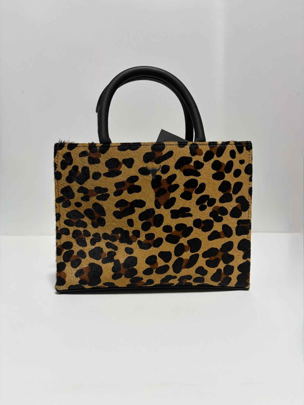 Sac Rigide en Cuir Imprimé Léopard