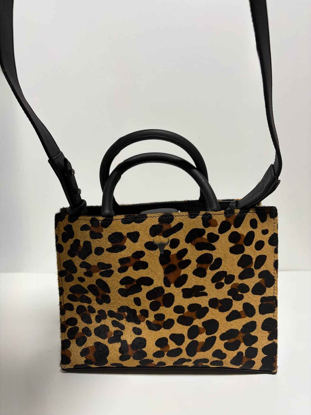 Sac Rigide en Cuir Imprimé Léopard