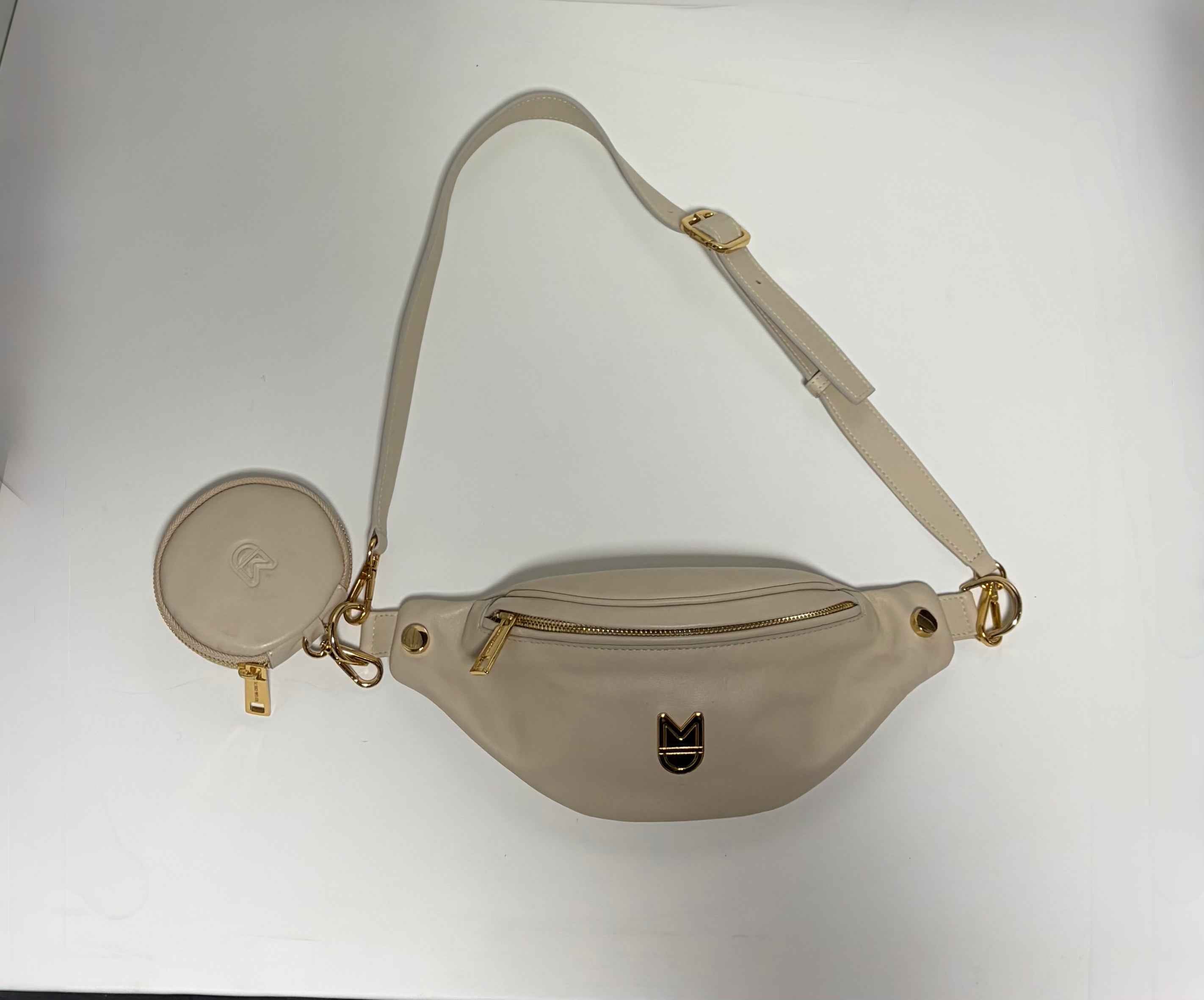 Sac Banane Cuir Beige