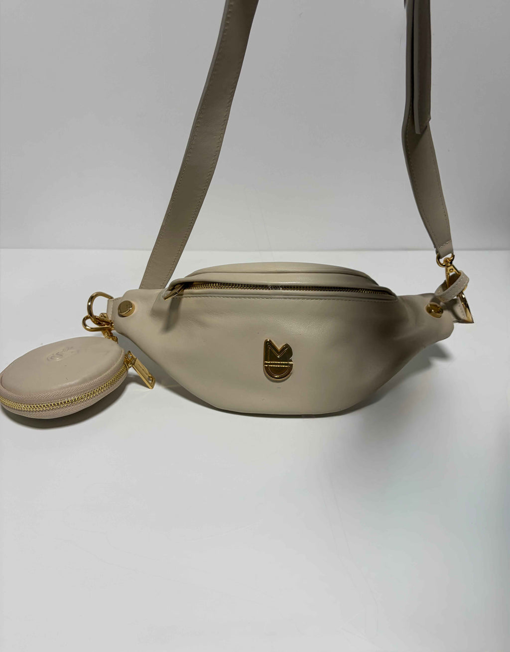 Sac Banane Cuir Beige