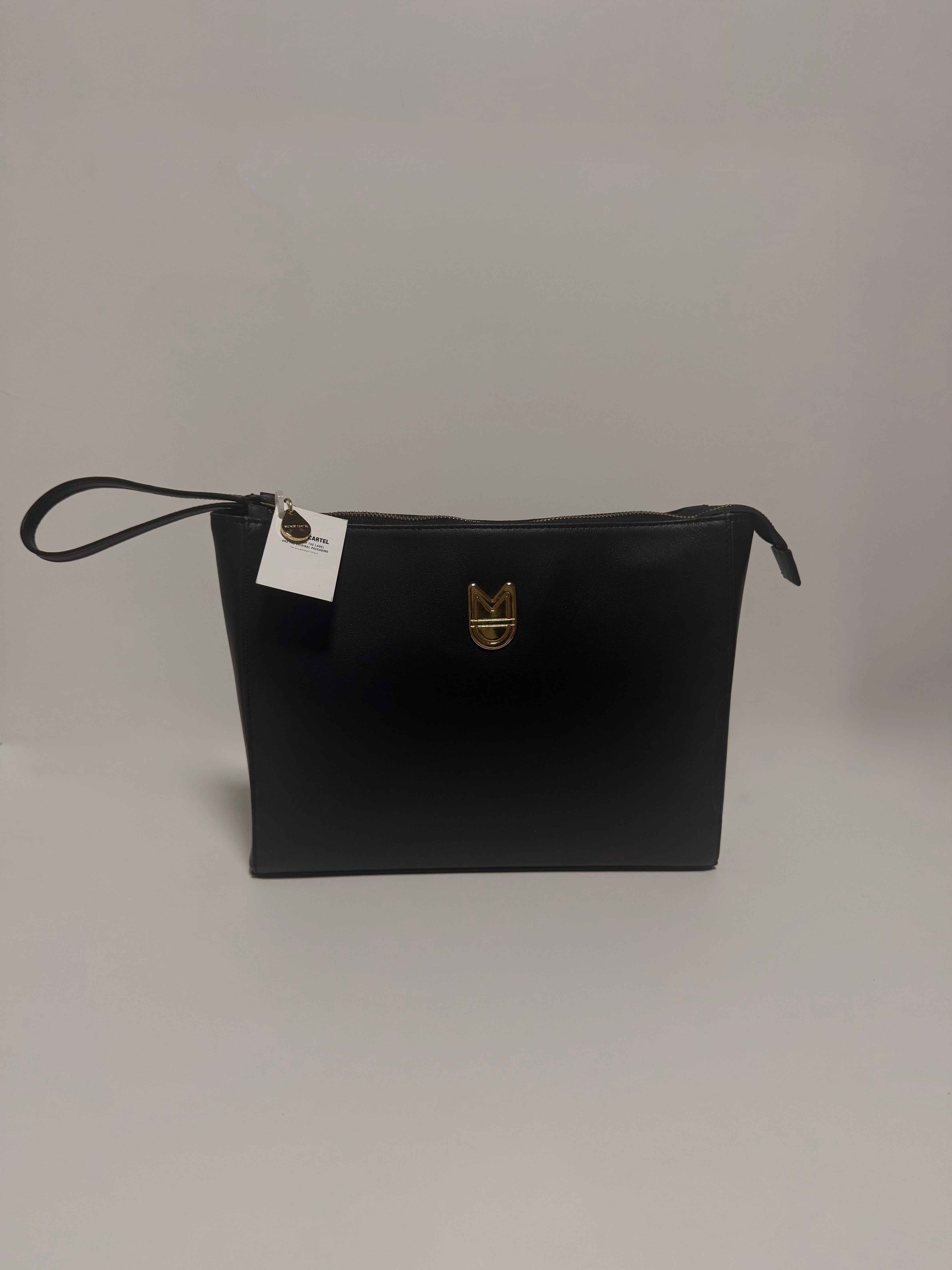 Pochette en cuir Noir Gold