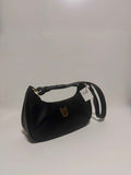 Sac Baguette en Cuir Noir Gold