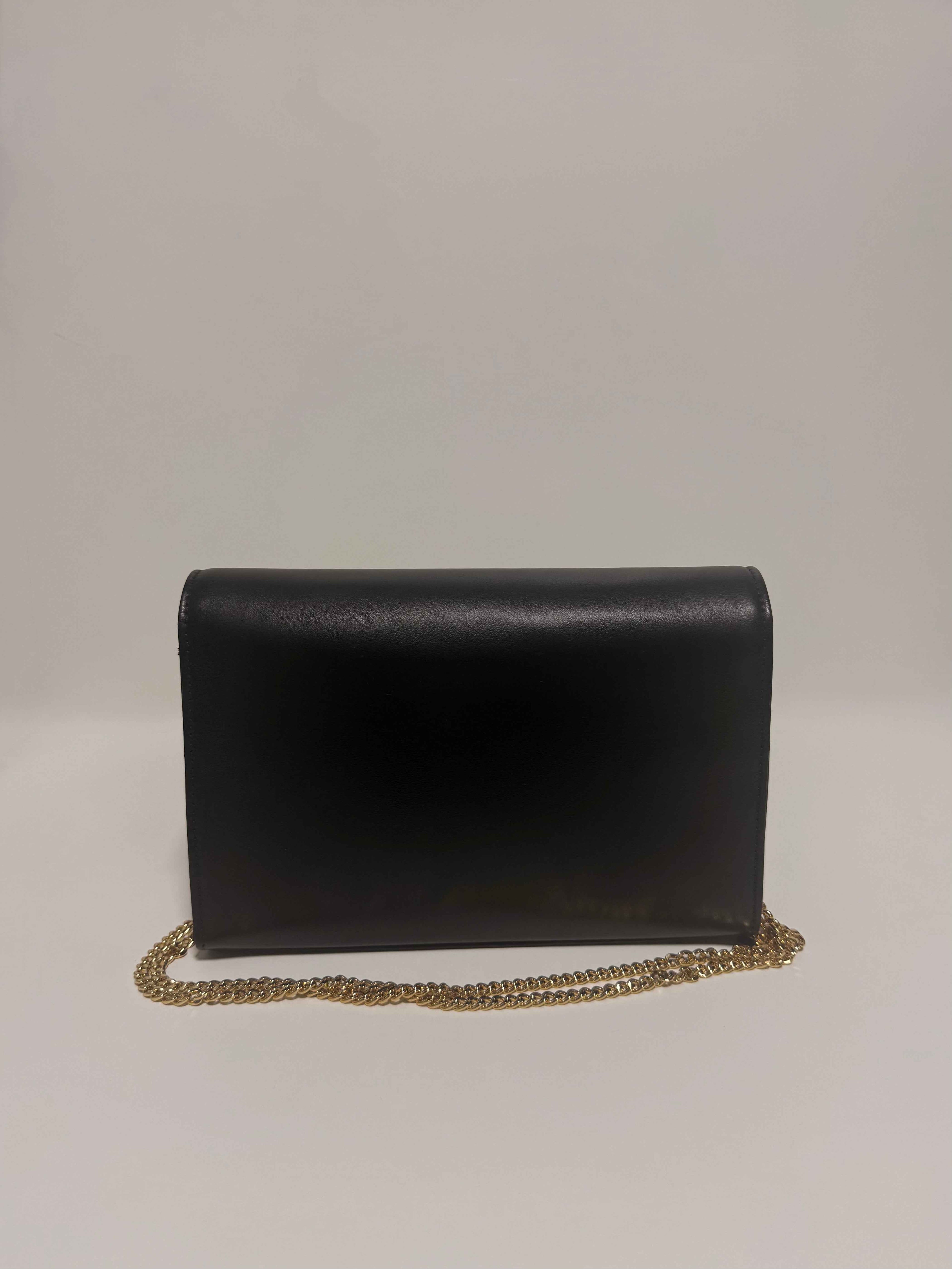 Sac à main en Cuir Noir Gold