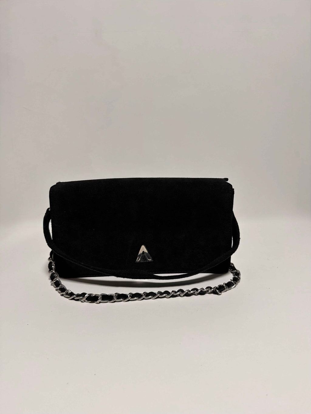 Sac Baguette en Daim Noir