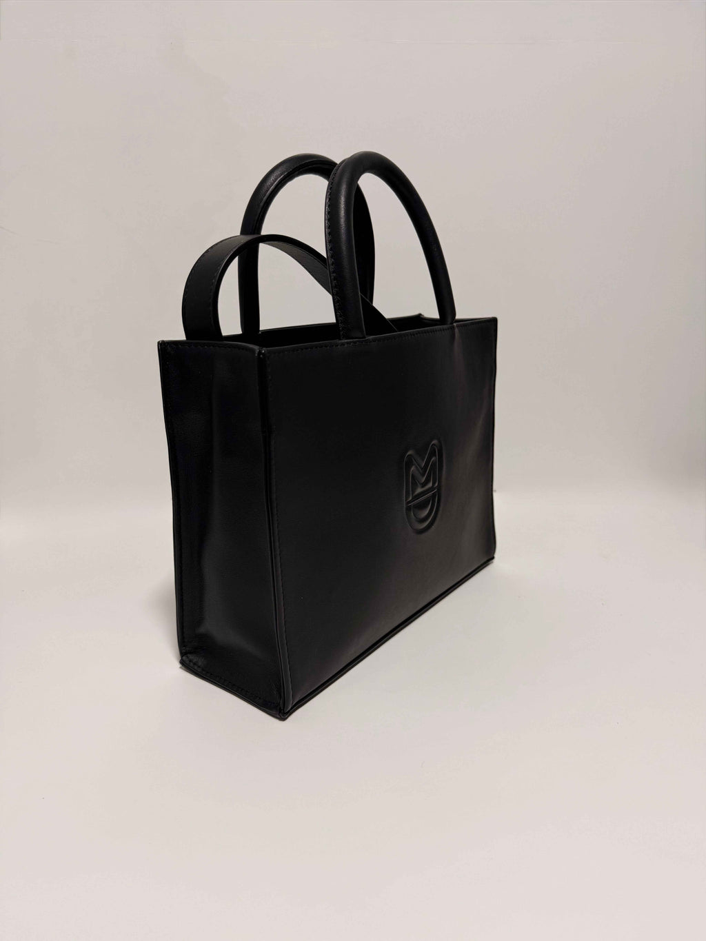 Sac Rigide en Cuir Noir