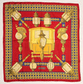 Carré Hermès Feux de Route – 100% soie – Fond rouge