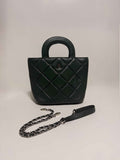 Sac Matelassé en Cuir Vert