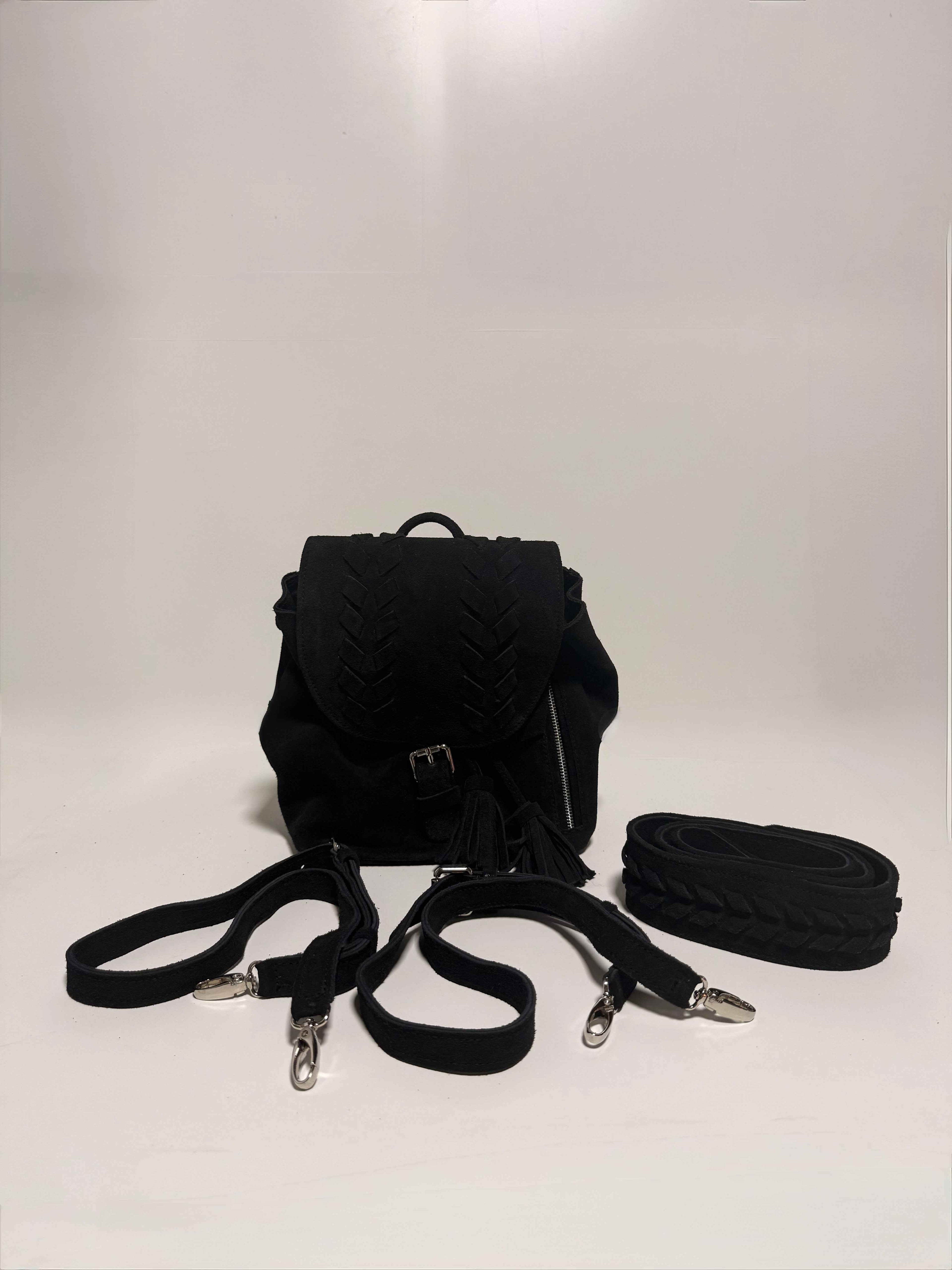 Sac À Dos en Daim Noir
