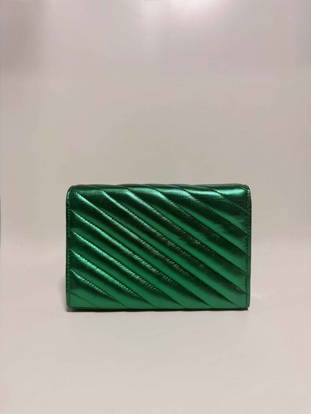 Sac à Main en Cuir Métallique Vert