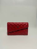 Pochette en Cuir Rouge Mat