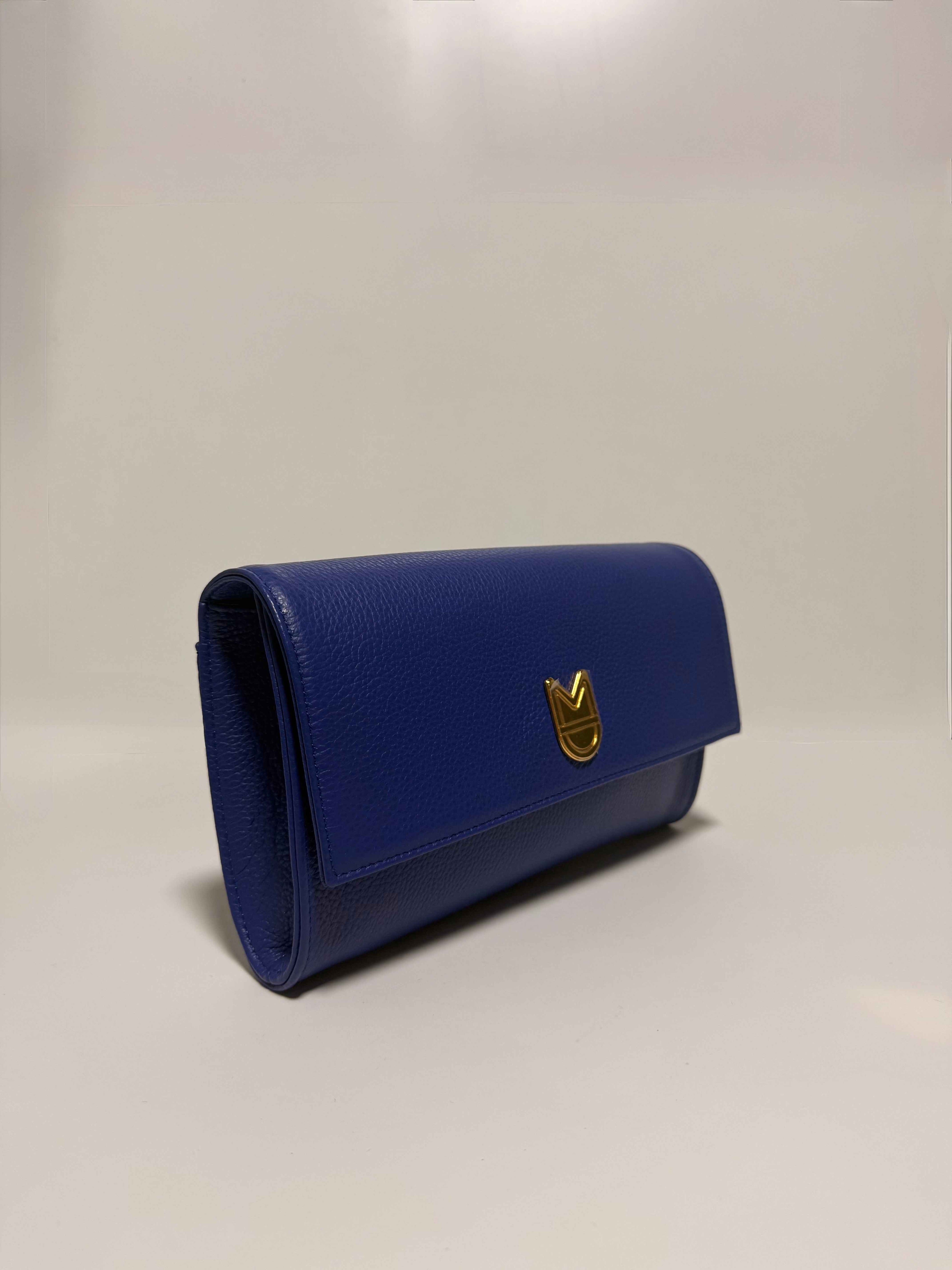 Sac Pochette Cuir Bleu
