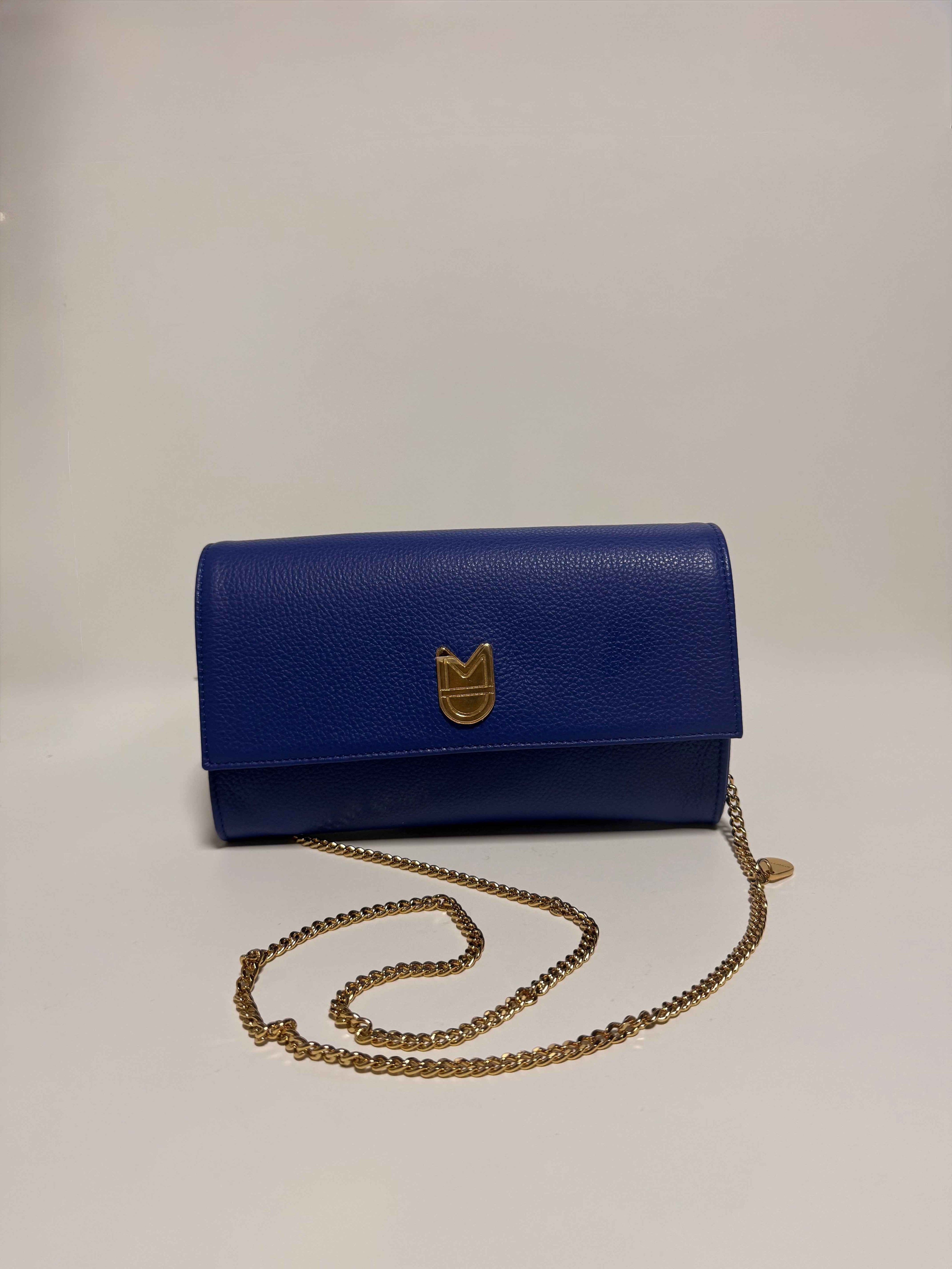 Sac Pochette Cuir Bleu