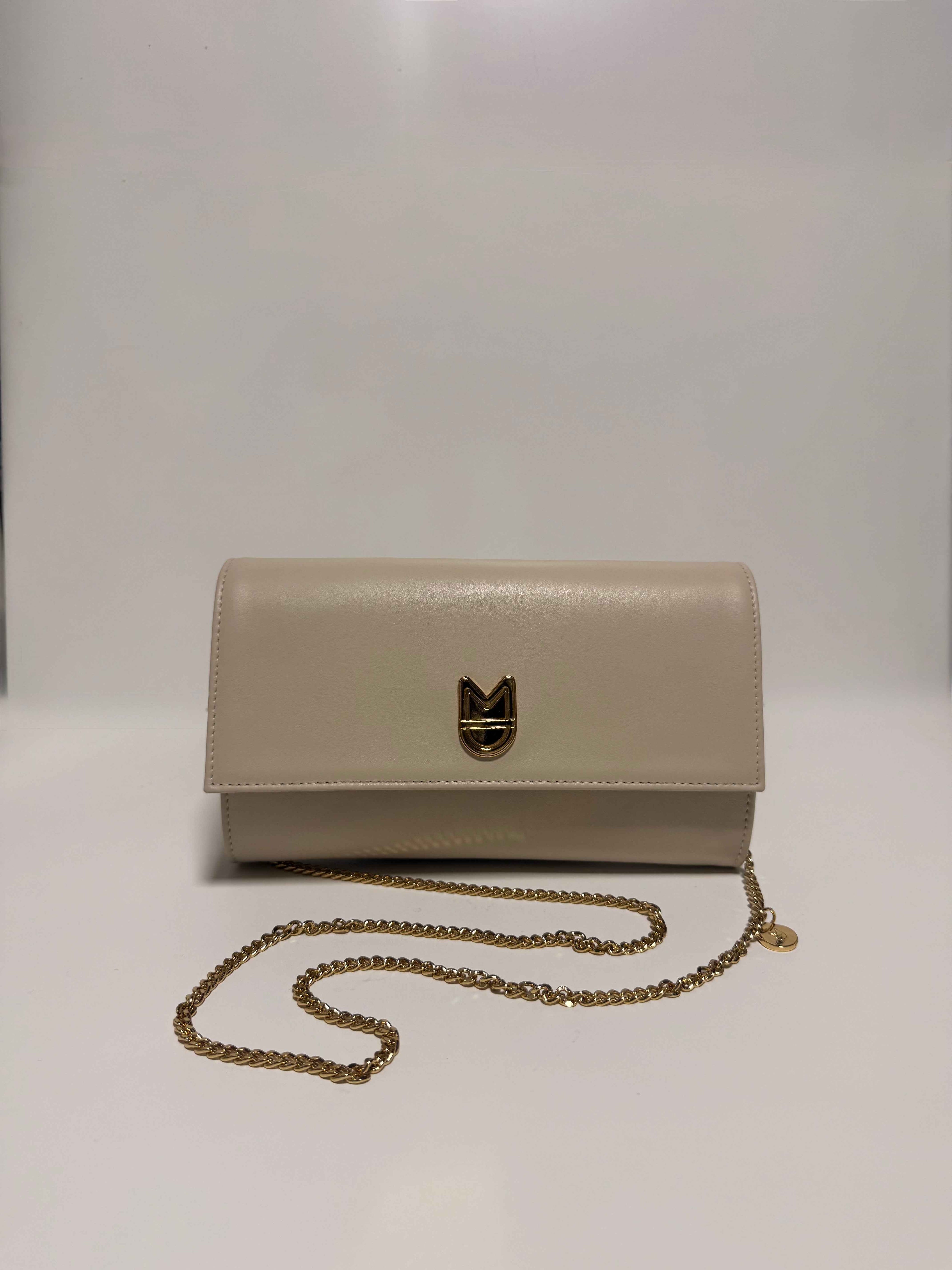 Sac Pochette Cuir Beige