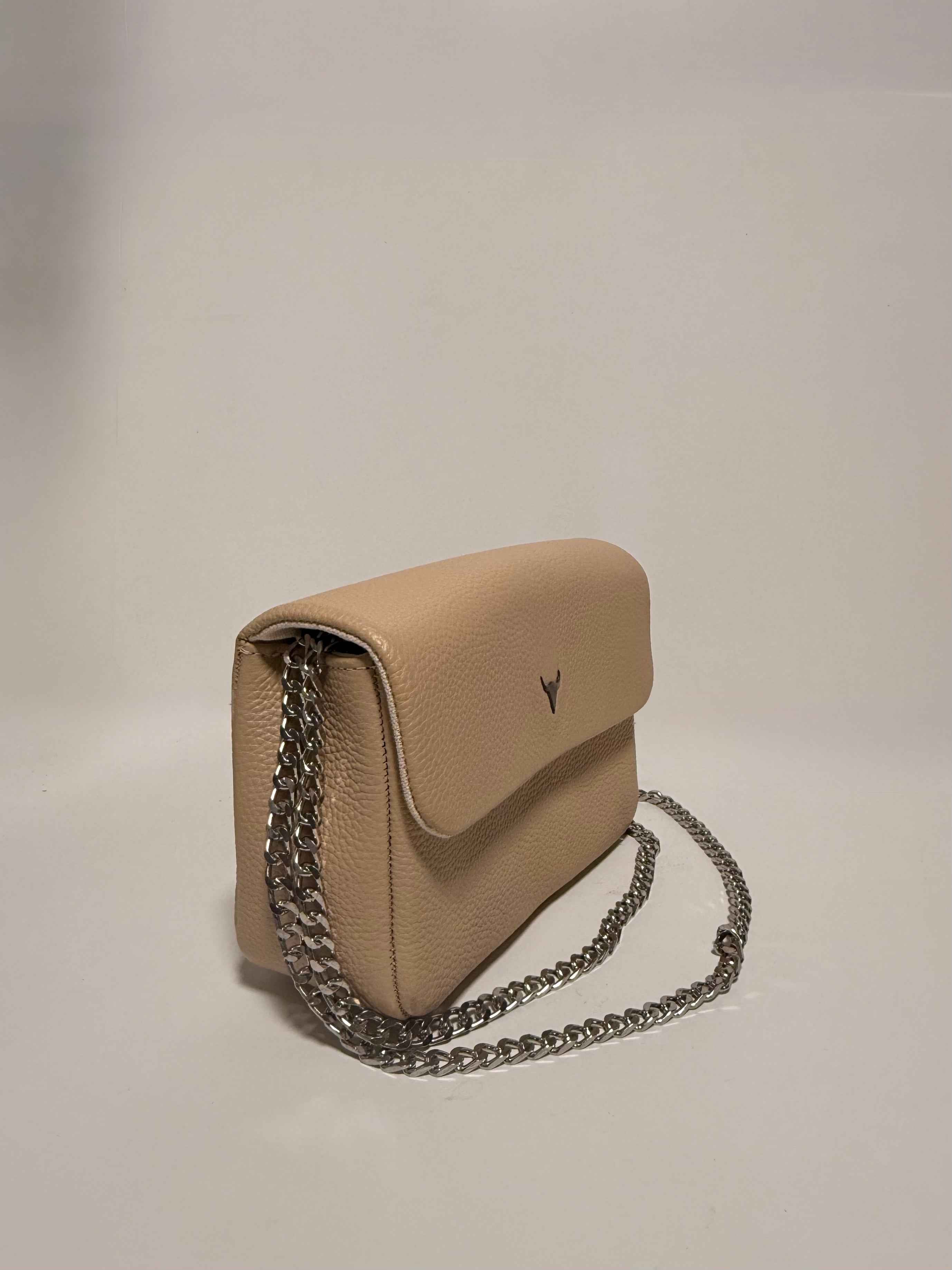 Petit Sac à Main en Cuir Légèrement Pailleté