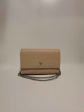Petit sac en cuir beige pailleté - Chaine Argentée