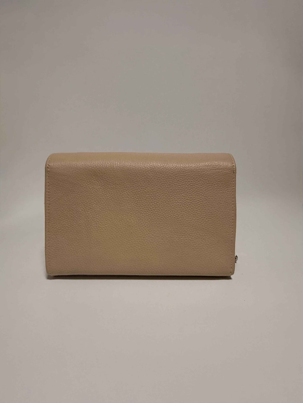 Petit sac en cuir beige pailleté - Chaine Argentée