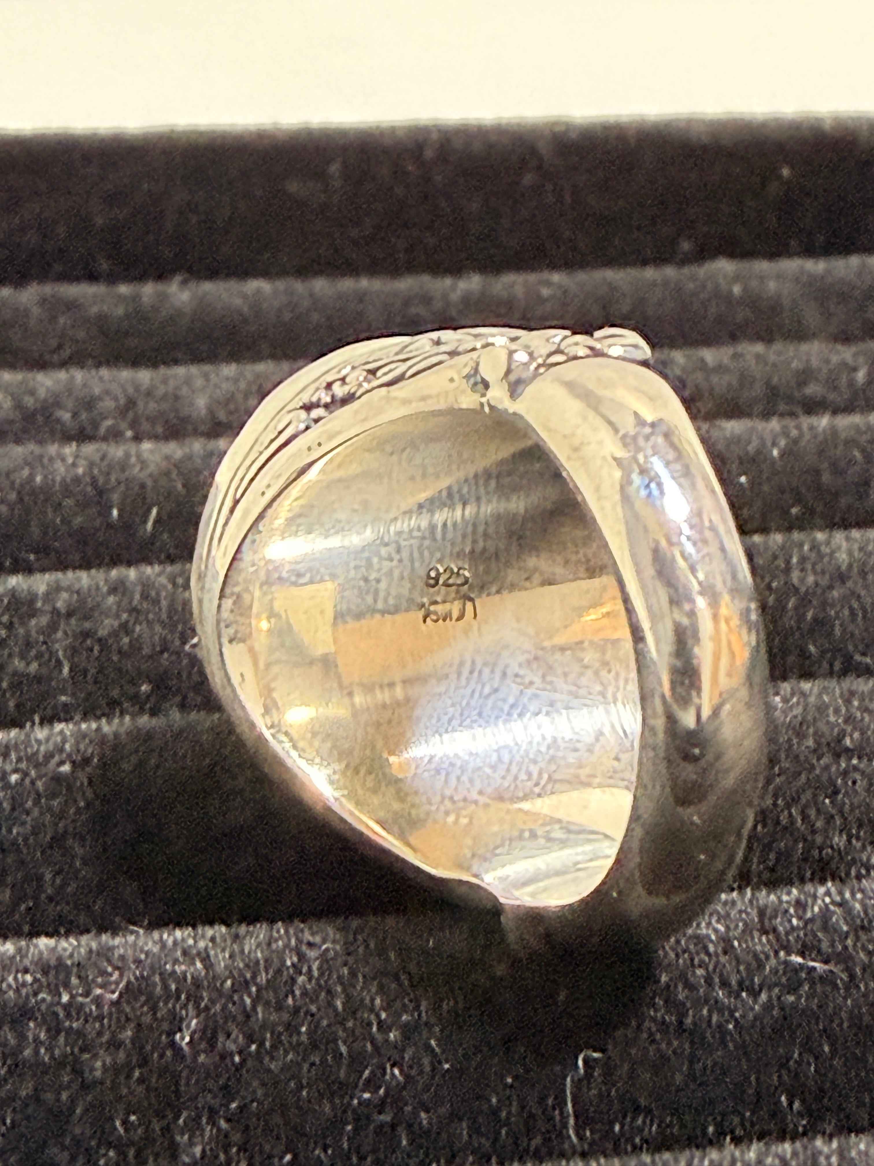 Bague en argent 925 motif taureau en relief