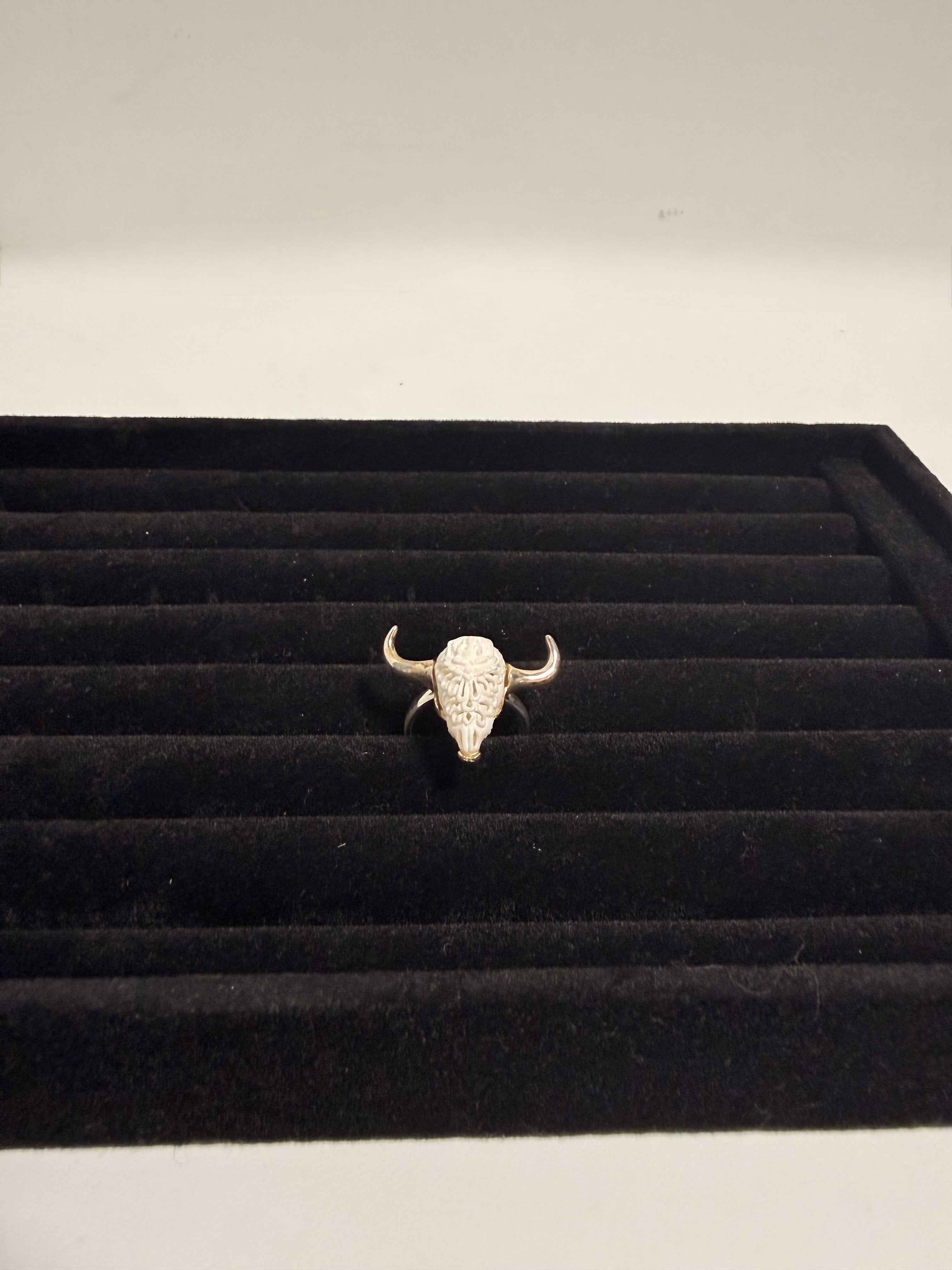 Bague tête de taureau en argent massif 925 – Style bohème / western