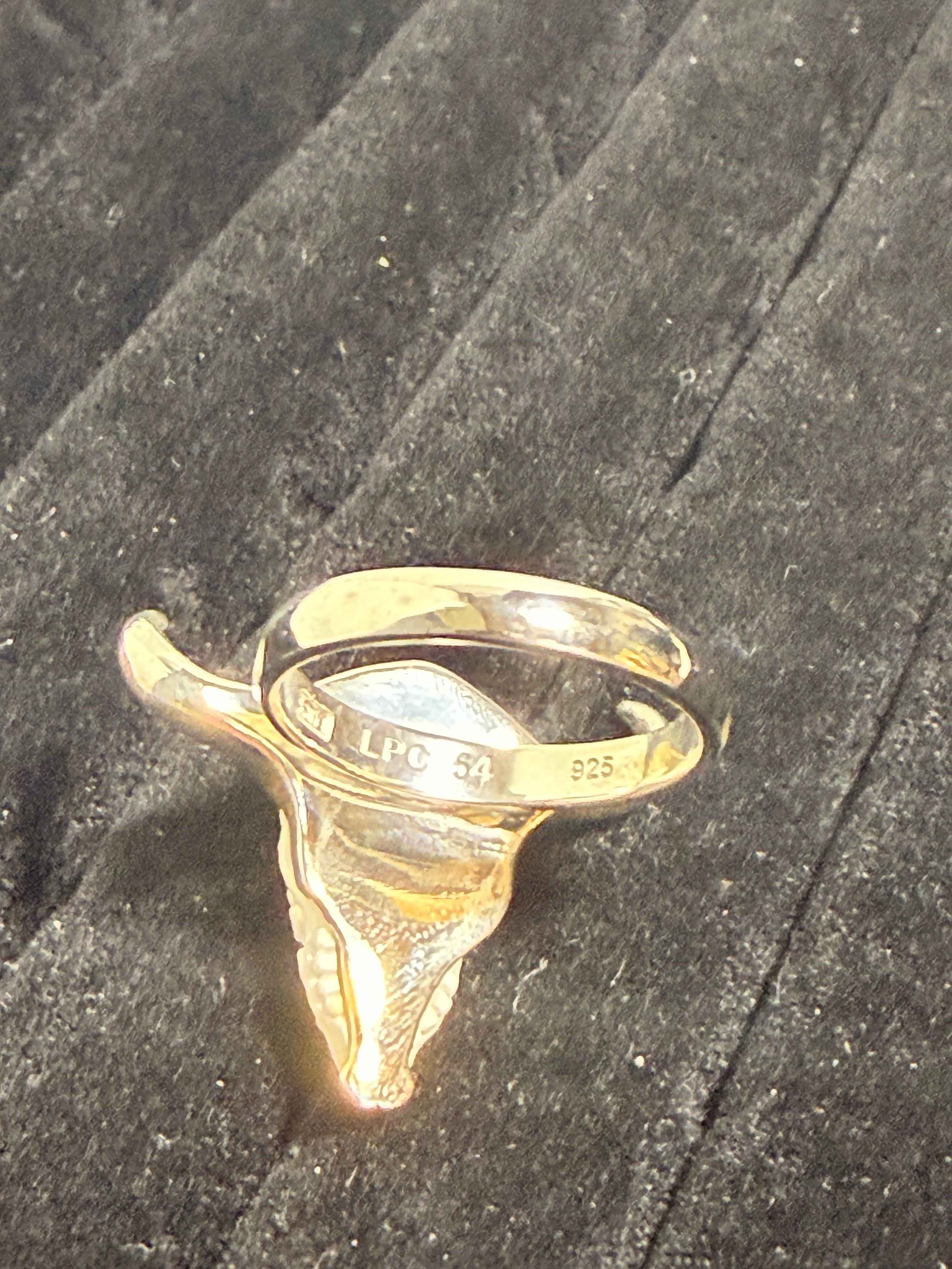 Bague tête de taureau en argent massif 925 – Style bohème / western