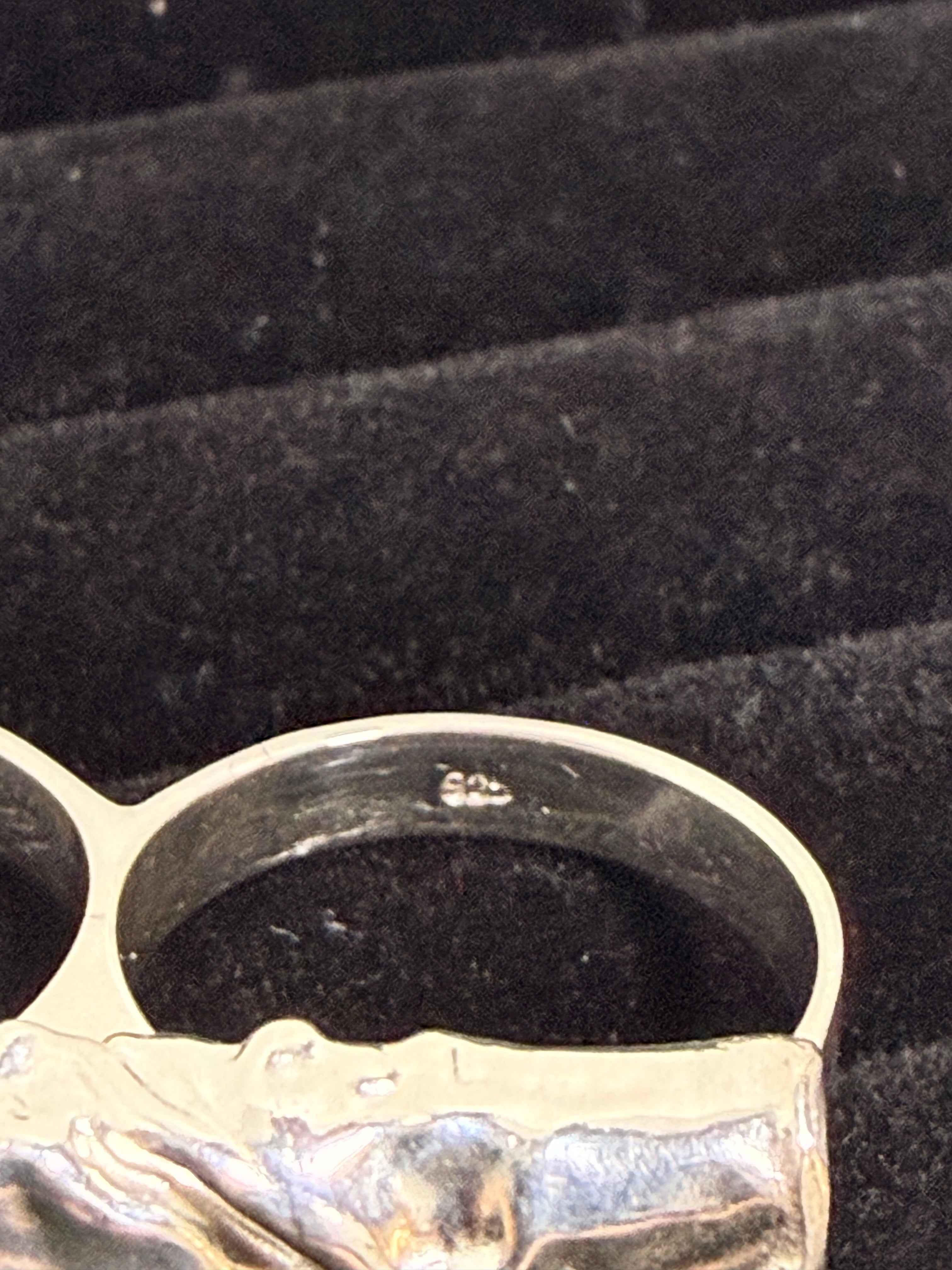 Bague double en argent 925 – Design brut texturé – Style contemporain