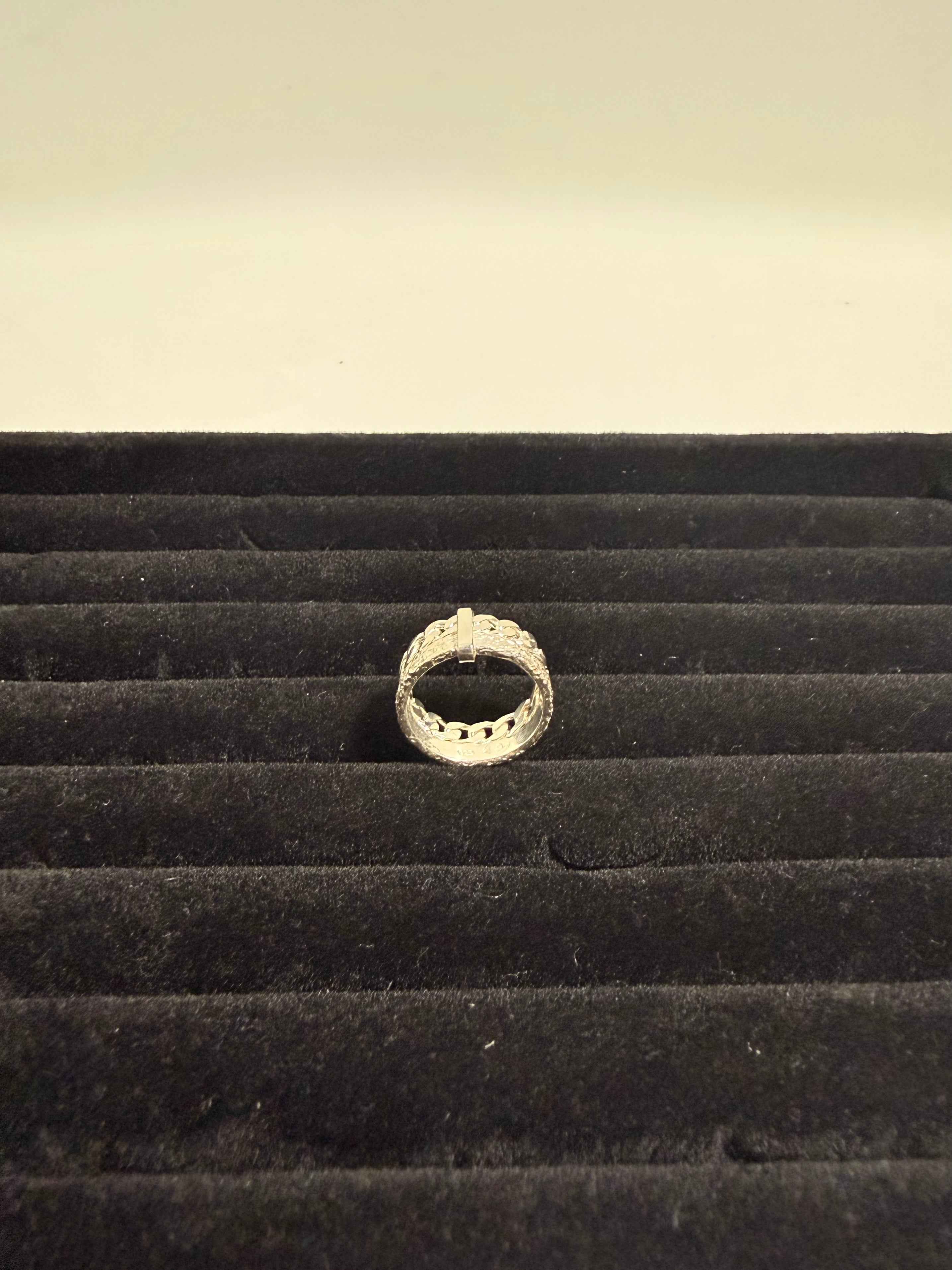 Bague large en argent 925 – Motif chaîne