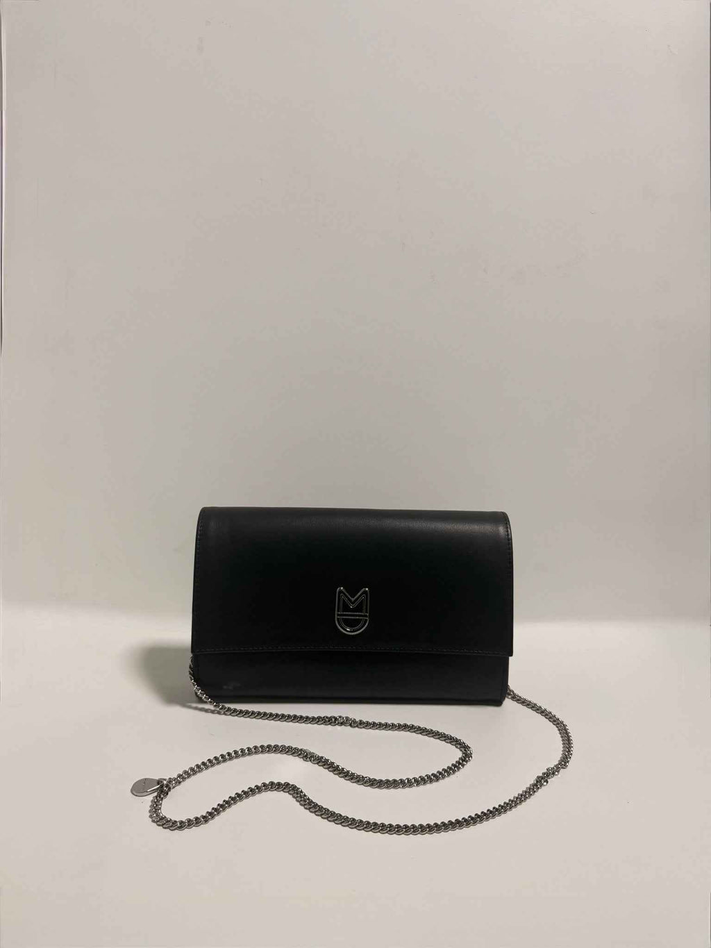 Sac Pochette Cuir Noir Argenté