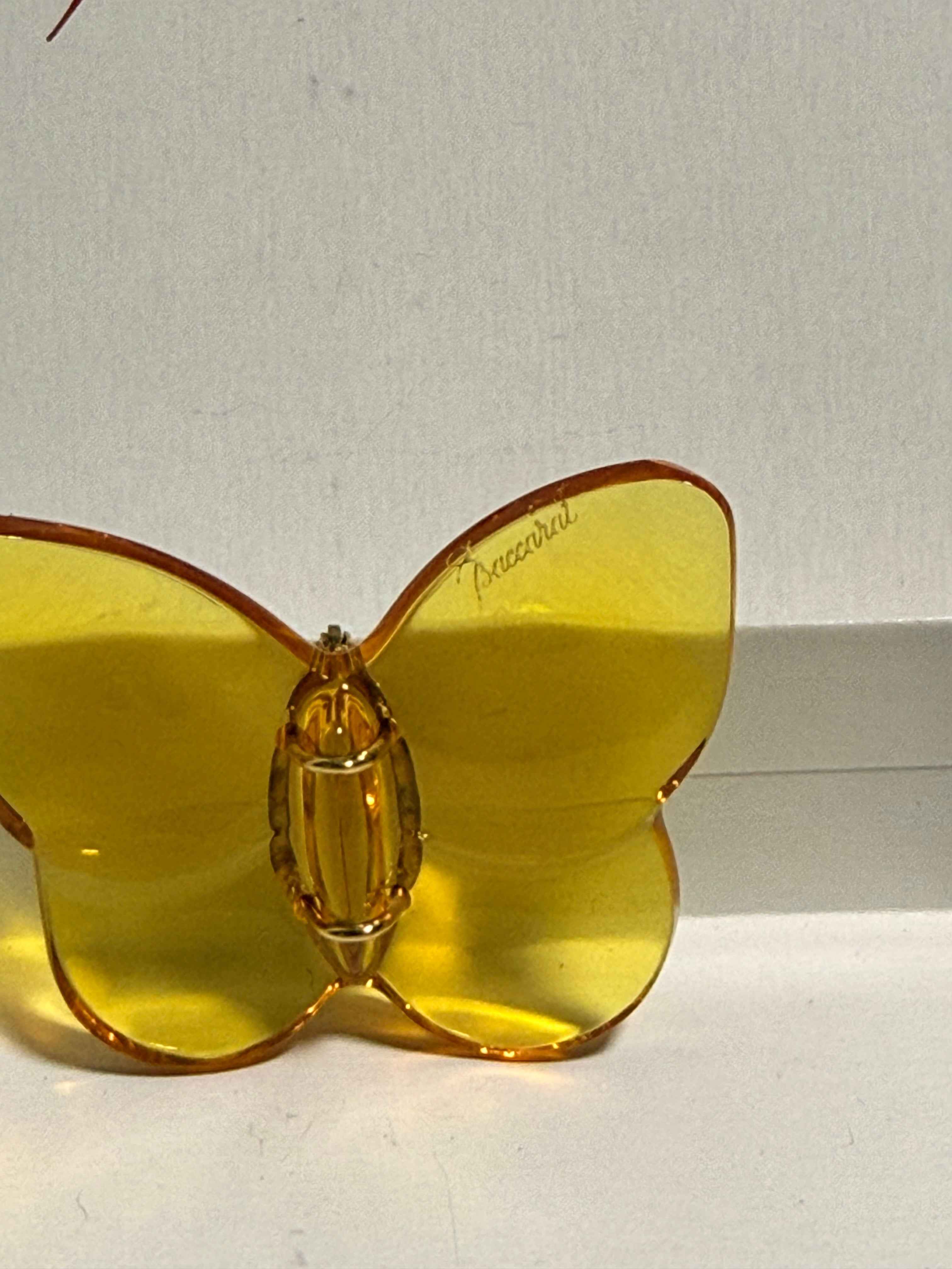 Broche Baccarat Papillon – cristal topaze & or 750