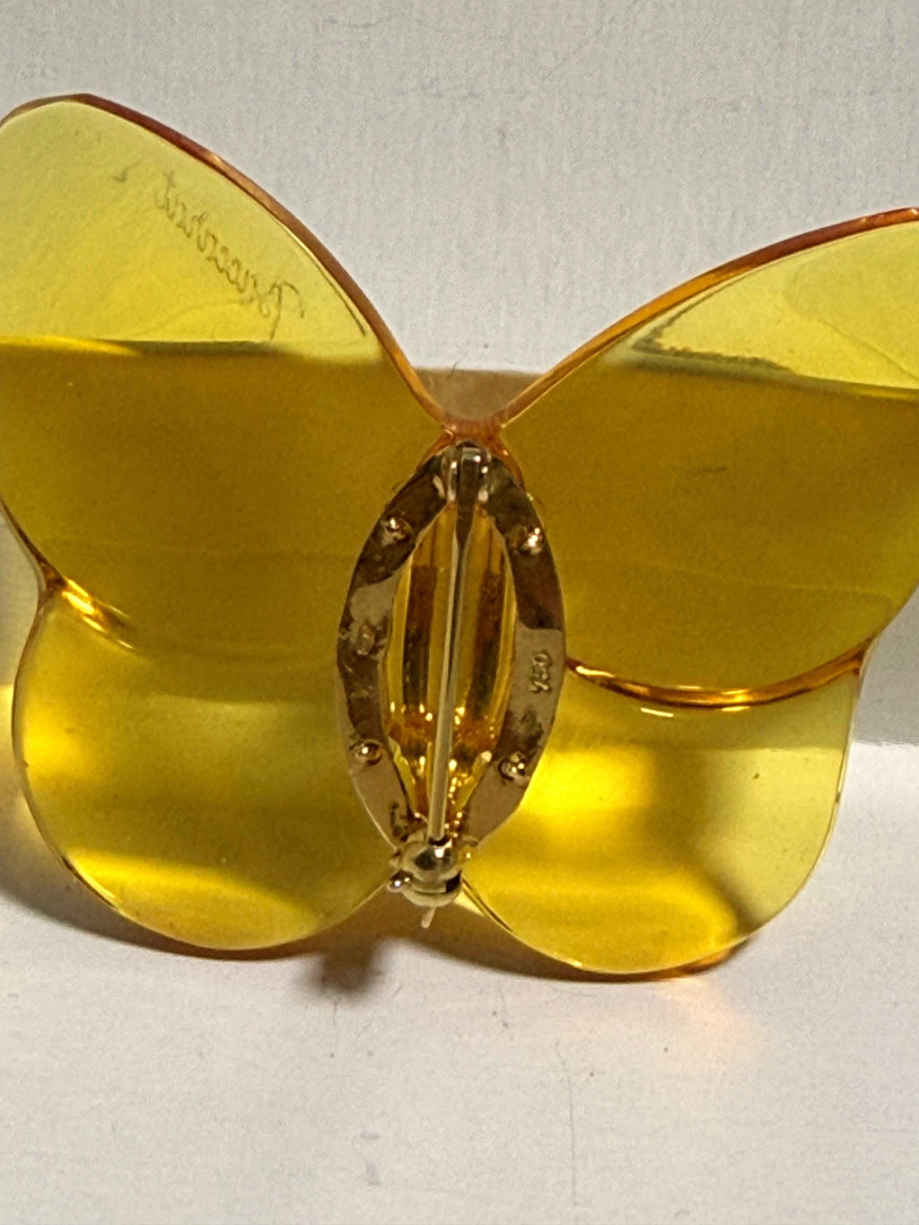 Broche Baccarat Papillon – cristal topaze & or 750