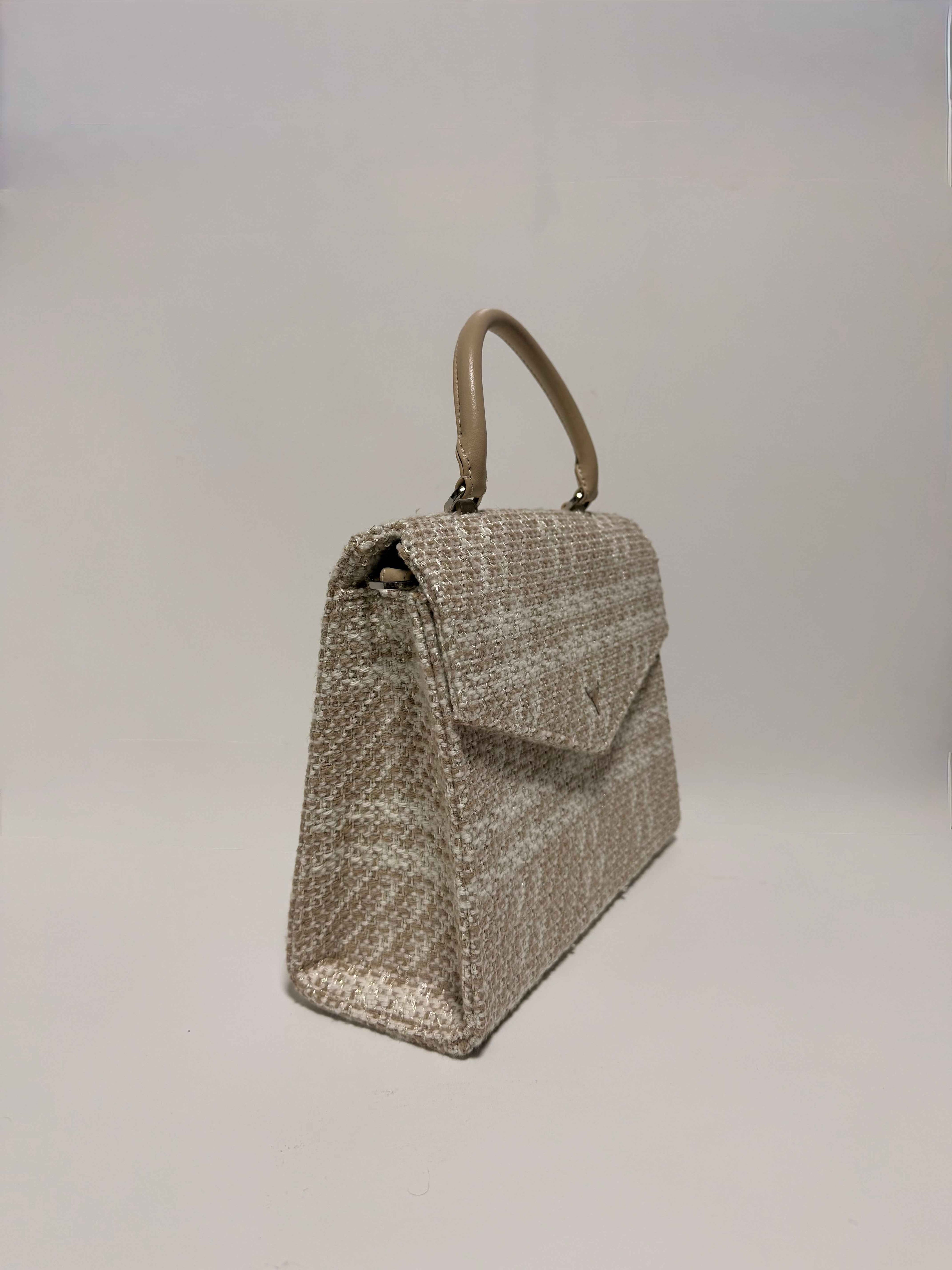 Sac en tweed beige