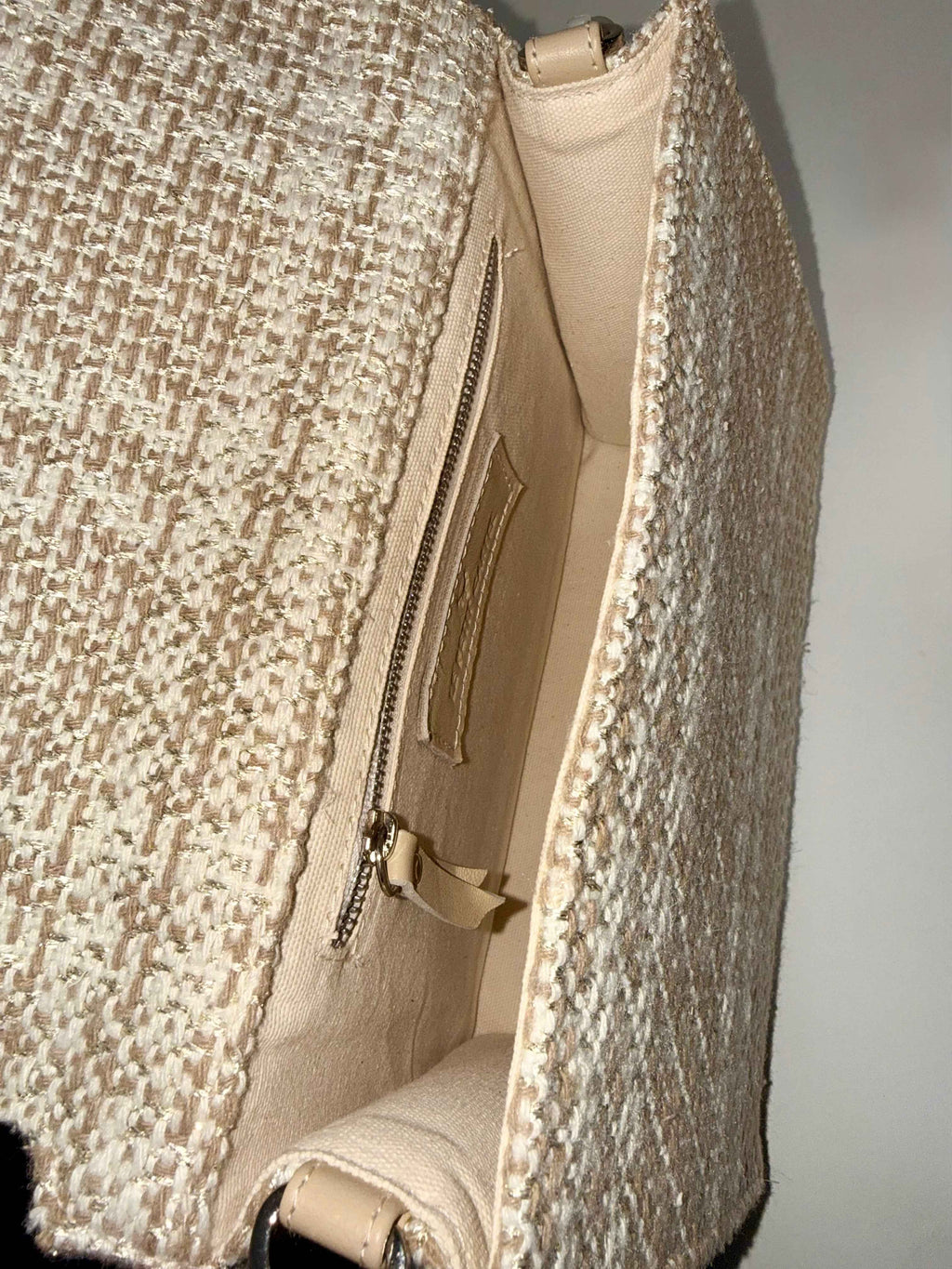 Sac en tweed beige