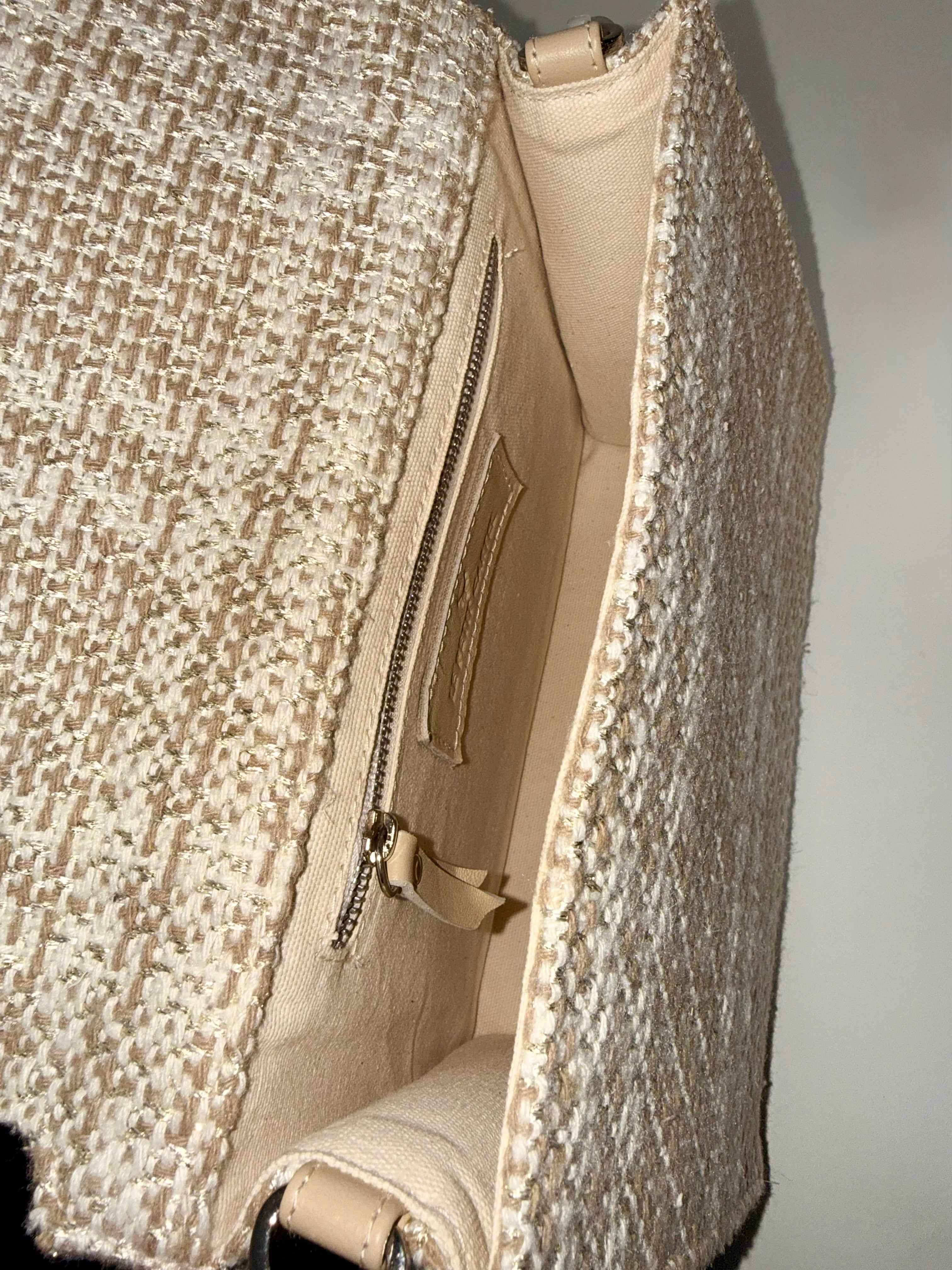 Sac en tweed beige