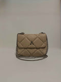 Sac en cuir beige matelassé